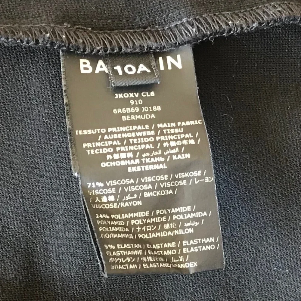 BALMAIN BLACK SHIMMERING PINSTRIPE SHORTS - Picture 7 of 16
